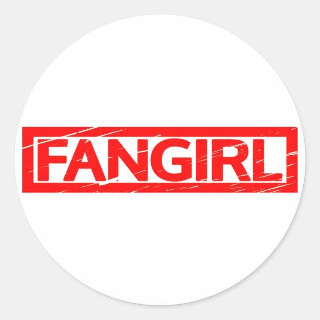 Fangirl-Briefmarke Runder Aufkleber (Vorderseite)