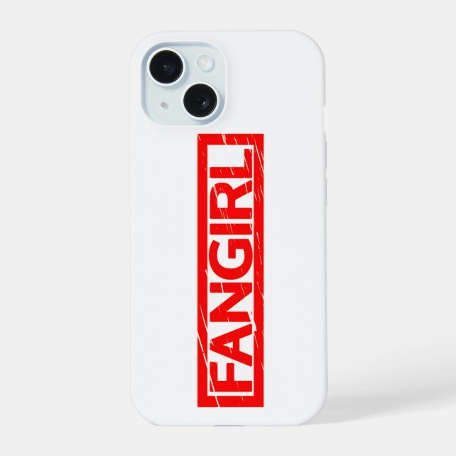 Fangirl-Stempel iPhone 15 Hülle (Rückseite)