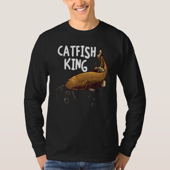 Fangmänner Vater Catfish King Fishing Jäger T-Shirt (Vorderseite)