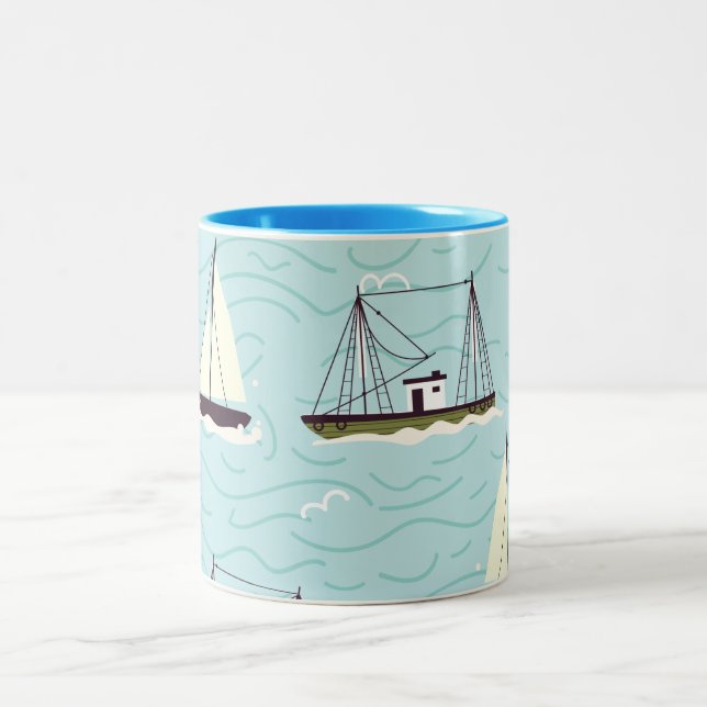 Fangmuster Zweifarbige Tasse (Mittel)