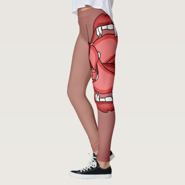 Fangs entfesselt: Ein Vampirausdruck Leggings (Links)