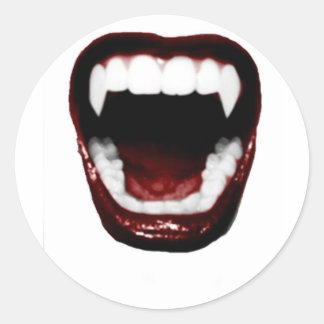Fangs Runder Aufkleber