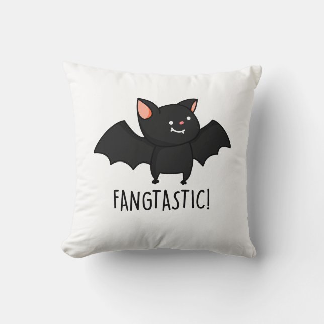 Fangtastic Funny Halloween Puff Kissen (Vorderseite)