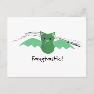 Fangtastic Green Bat Feiertagspostkarte