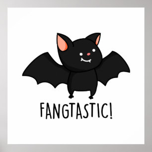 Fangtastischer lustiger Halloween-Schwarzbart-Wort Poster