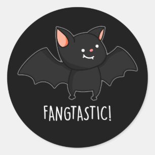 Fangtastischer lustiger Halloween-Wortwitz dunkler Runder Aufkleber