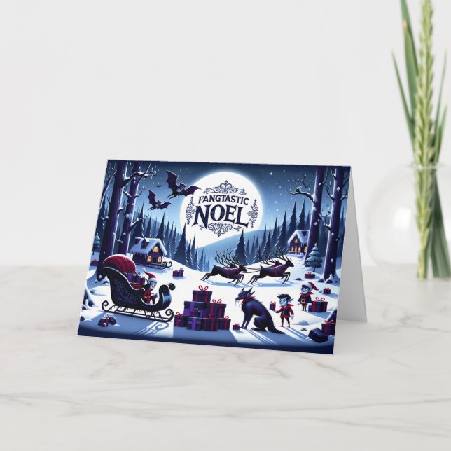Fangtastisches Weihnachten Karte (Vorderseite)