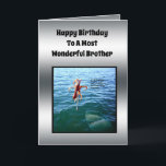 Fangthema Brother Birthday Card, Karte<br><div class="desc">Bilder sind ein Angeldesign für Ihren Bruder</div>