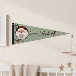 Fanion Drapeau de Noël du premier renne de Noël du bébé