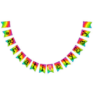 Fanions Bannière de jauge à queue noire Rainbow "V"