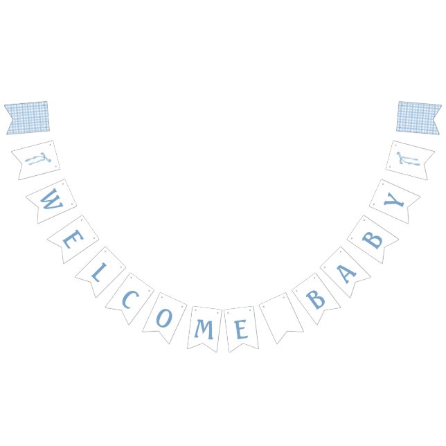 Fanions Bleu arc accueil baby shower bannière de mise à l' (Tout)