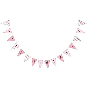 Fanions C'est une fille rose Ladybug à thème bannière Baby