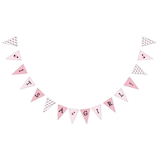 Fanions C'est une fille rose Ladybug à thème bannière Baby (Tout)