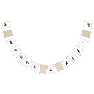 Fanions "Maman bannière de baby shower à abeille" -
