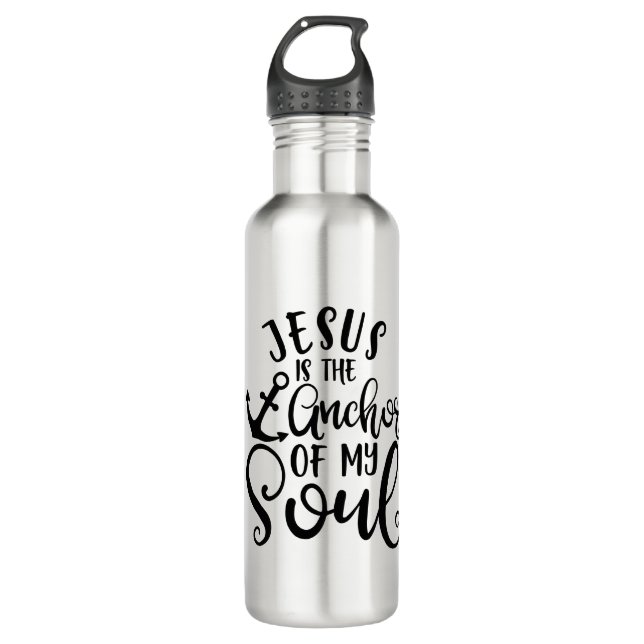 Fanny Christliches Design Jesus ist der Anker mein Edelstahlflasche (Vorderseite)