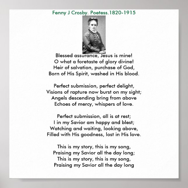 Fanny, Gesegnetes Versprechen, Jesus ist mein!O wa Poster (Vorne)