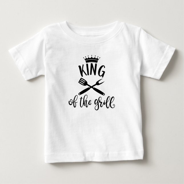 Fanny Grillen Sprichwort King of the Grill Baby T-shirt (Vorderseite)