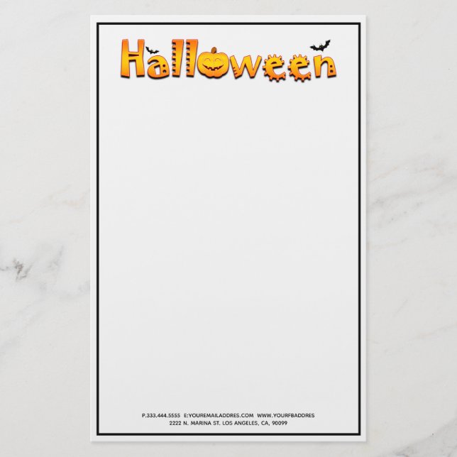 Fanny Halloween Briefpapier (Vorderseite)