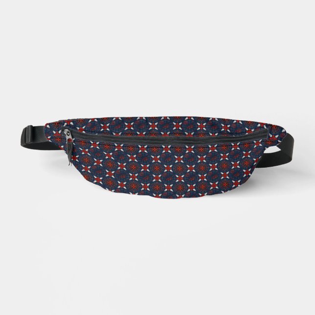 Fanny Pack für Navy Red and White Pattern Bauchtasche (Vorderseite)