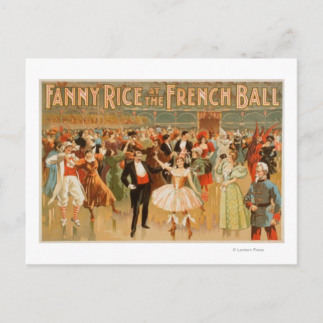 Fanny Rice auf der Theaterbühne des französischen  Postkarte (Vorderseite)
