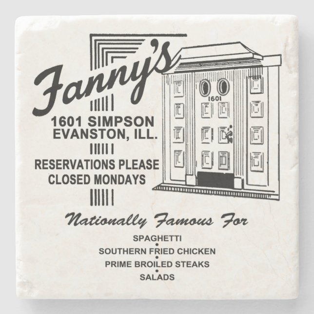Fanny's Restaurant, Evanston, IL Steinuntersetzer (Vorderseite)