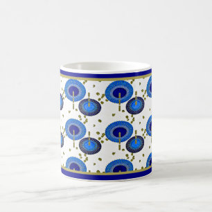 Fans bleues japonaises - tasse de classique de 11
