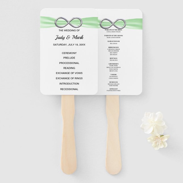 Fans des Programms für grüne Hochzeiten Fächer (Vorne und Hinten)