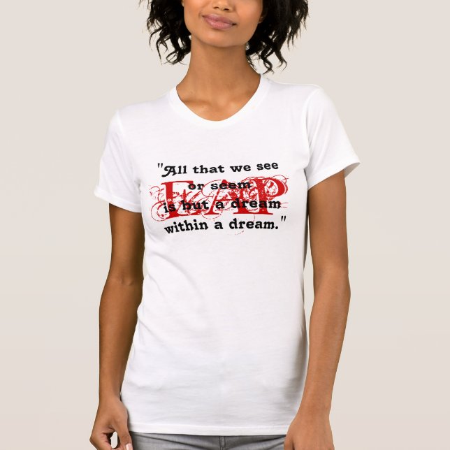 Fans EDGAR ALLAN POE ROTES KENNZEICHEN-ENTWURF T - T-Shirt (Vorderseite)