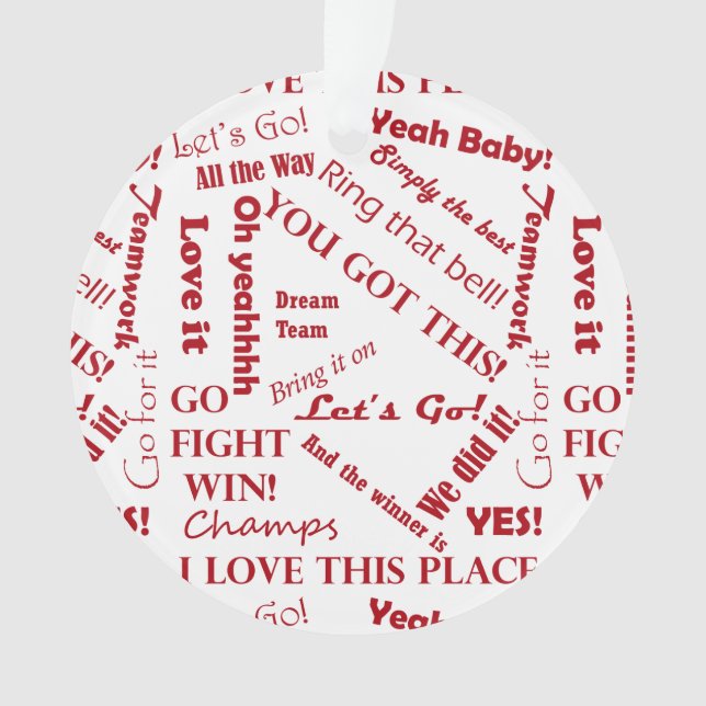 Fans ermutigende Worte Ornament (Vorderseite)