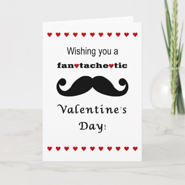 Fantachetic Schnurrbart-Valentinstagkarte Feiertagskarte (Vorderseite)