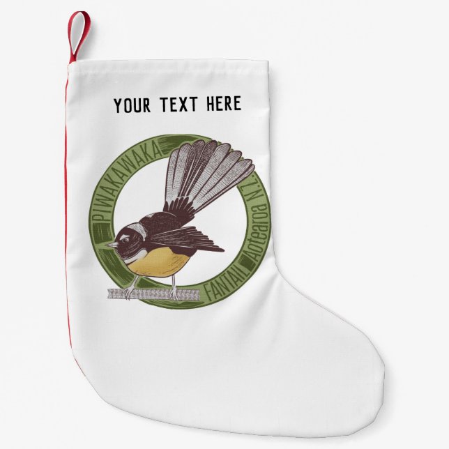 Fantail New Zealand Bird Kleiner Weihnachtsstrumpf (Vorderseite)