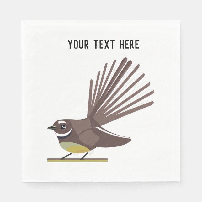 Fantail New Zealand bird Vector Serviette (Vorderseite)