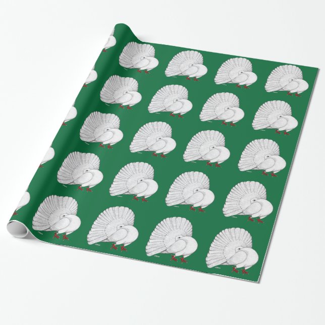 Fantail Pigeon White Geschenkpapier (Ungerollt)