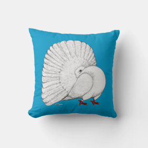 Fantail Pigeon White Kissen