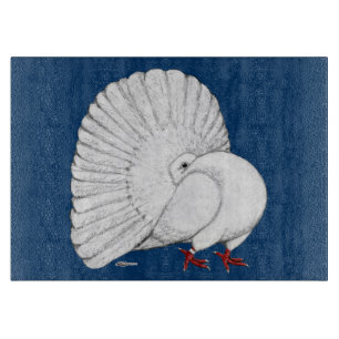 Fantail Pigeon White Schneidebrett