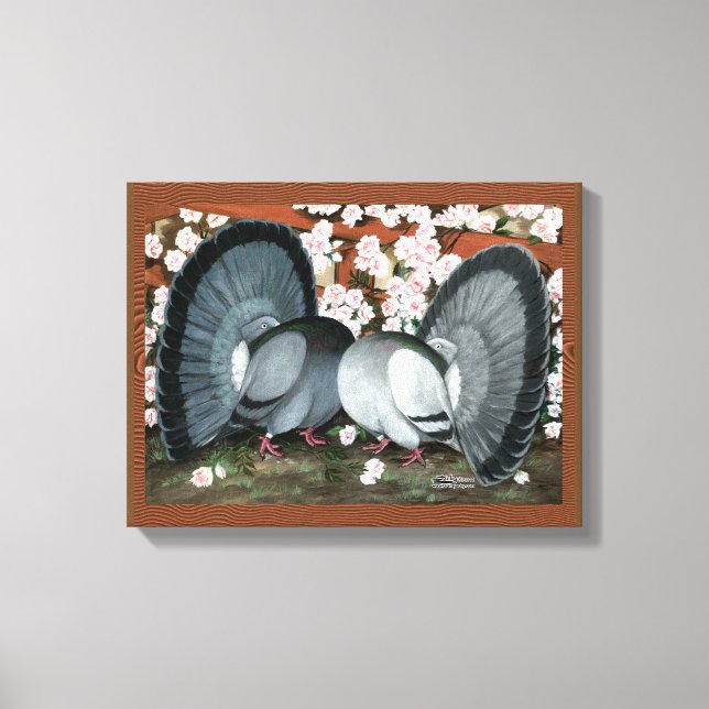 Fantail Pions Matched Pair Leinwanddruck (Vorderseite)