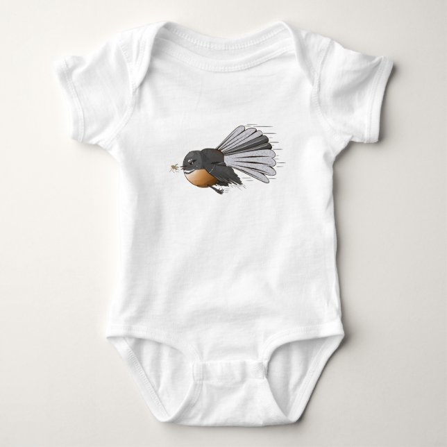 Fantail Piwakawaka Baby Strampler (Vorderseite)