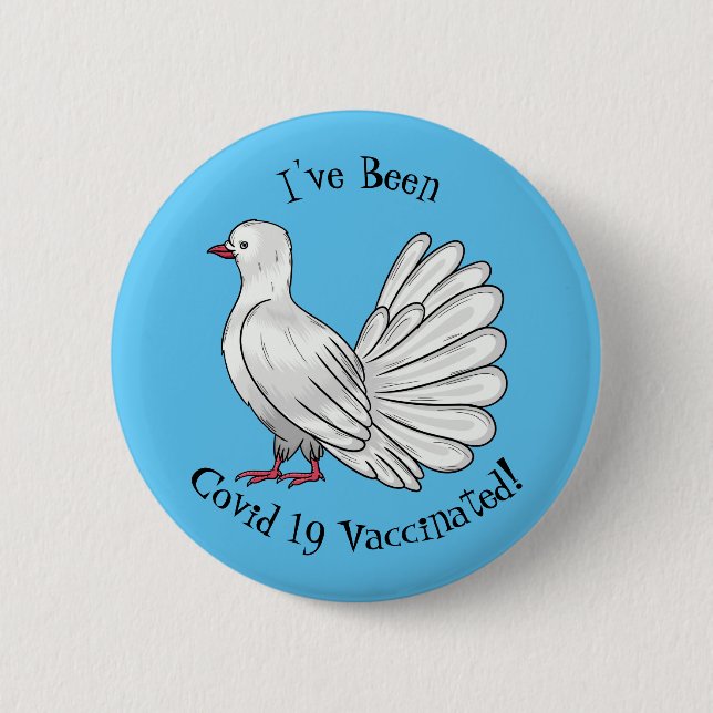 Fantail Taube Cartoon Illustration Button (Vorderseite)