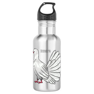 Fantail Taube Cartoon Illustration Edelstahlflasche