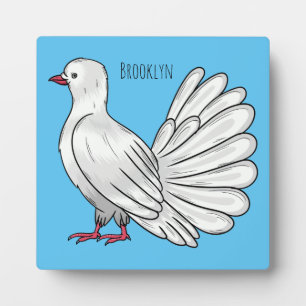 Fantail Taube Cartoon Illustration Fotoplatte
