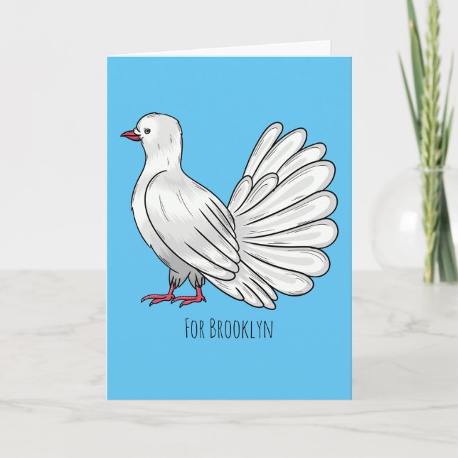 Fantail Taube Cartoon Illustration Karte (Vorderseite)