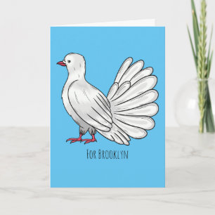Fantail Taube Cartoon Illustration Karte