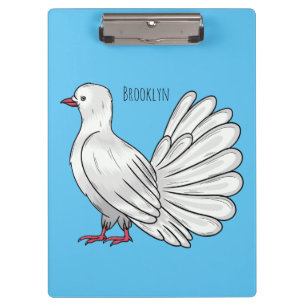 Fantail Taube Cartoon Illustration Klemmbrett
