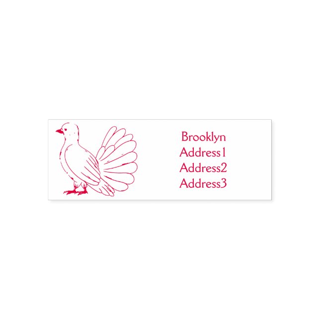 Fantail Taube Cartoon Illustration Permastempel (Design)