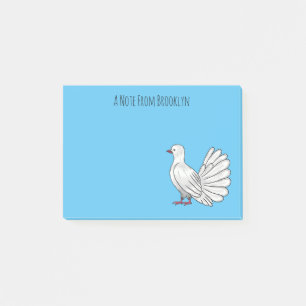 Fantail Taube Cartoon Illustration Post-it Klebezettel