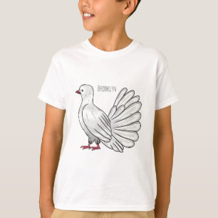 Fantail Taube Vogel Cartoon-Illustration T-Shirt