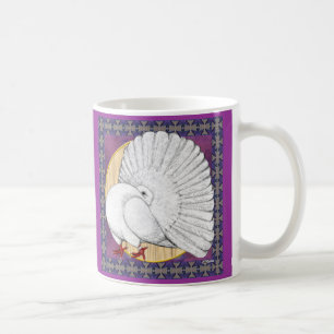 Fantail Taube weiß mit Hintergrund Kaffeetasse