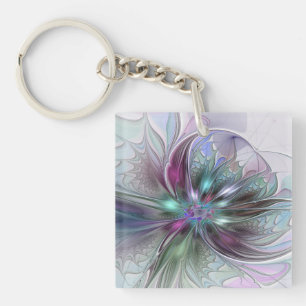Fantaisie Abstraite Moderne Fleur Fractale Colorée