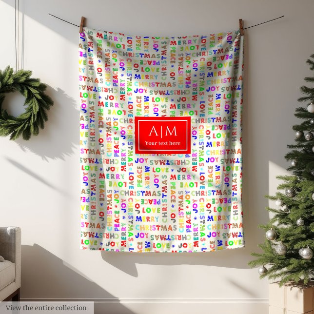 Fantaisie colorée de la couverture de Noël (Funny colorful Christmas lettering holiday blanket)