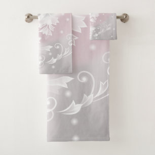 Fantaisie florale grise et blanche avec une touche
